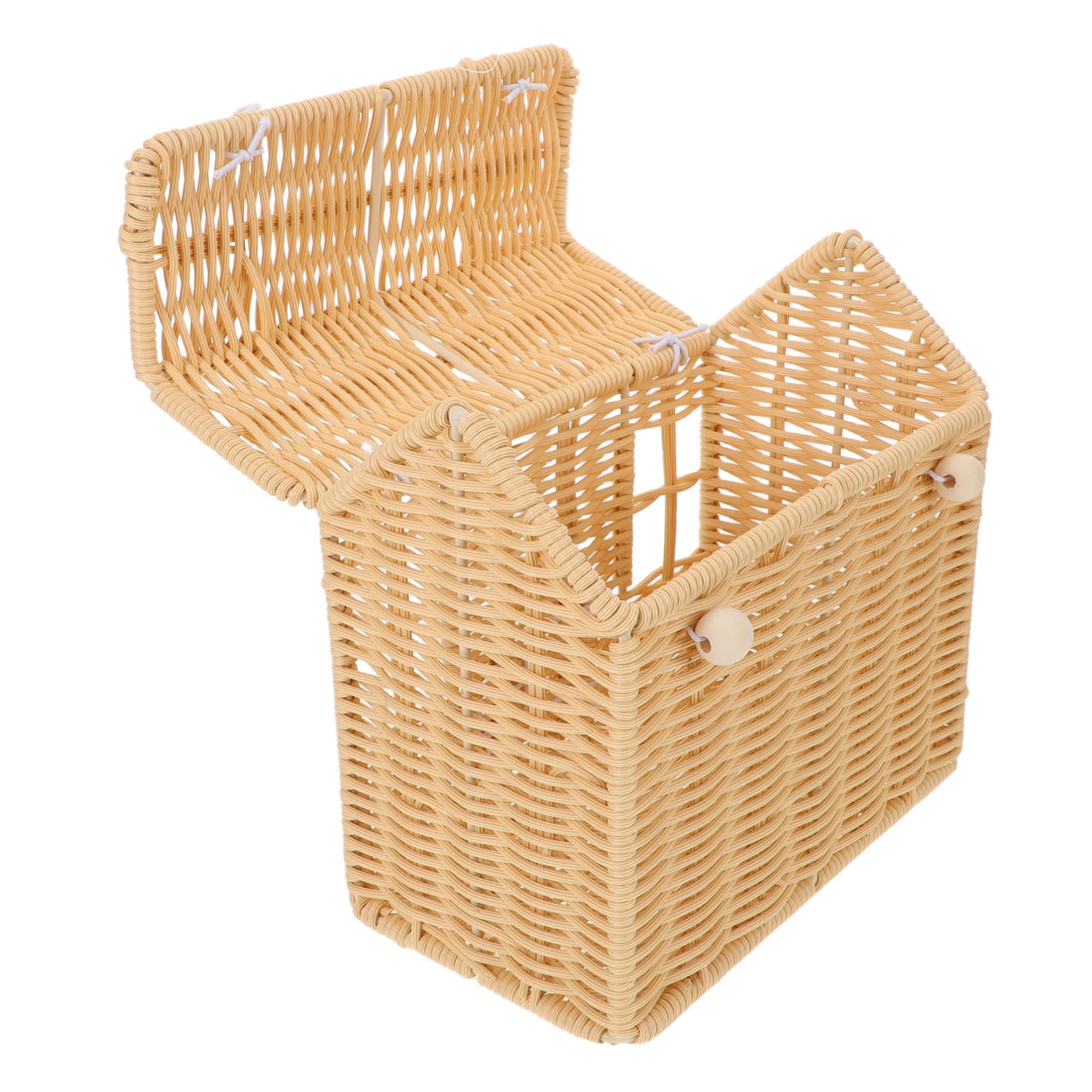 Cesta de Dulces Navideña Tejida Mano Cesta de Casa Pequeña con Asas para Celebraciones Navideñas y Regalos de Fiesta