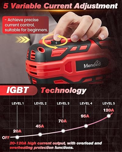 Miniatura 4 de Sakertool - Máquina de soldadura portátil eléctrica soldador de mano IGBT con 5 ajustes de corriente variables - Pistola de soldadura de arco
