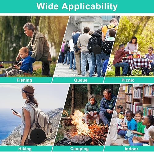 Vista 5 de Coideal Taburete plegable retráctil mejorado, taburete plegable portátil ligero y telescópico, altura ajustable con carga de 400 libras