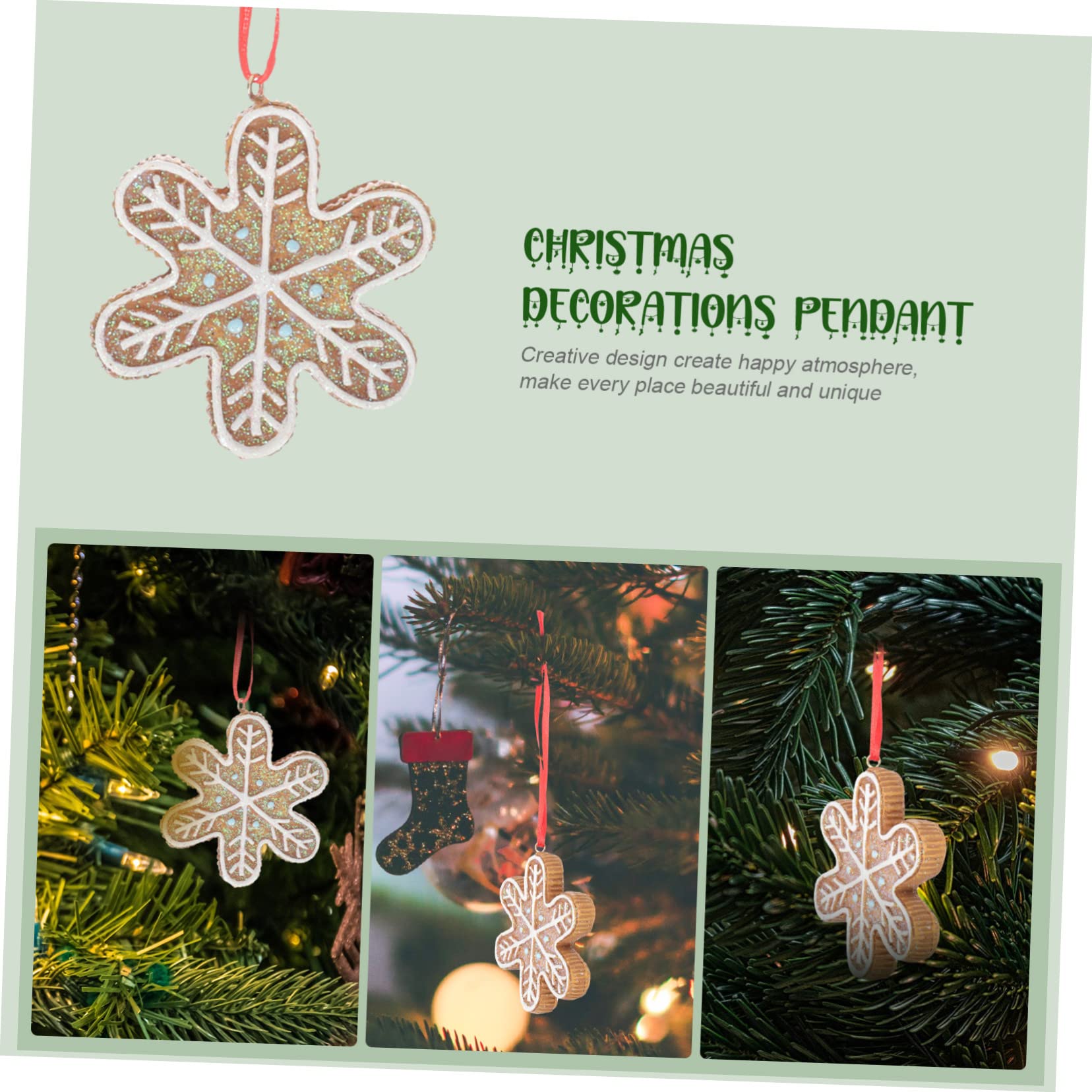 IMIKEYA Christbaumschmuck Schnee 5st Christbaumschmuck Weihnachtsdeko Weihnachts Anhänger Schneemann-Ornament Weihnachtsfeier Dekoration 10- -Artikel Weihnachtliche Hängende Dekore Harz Light Brown