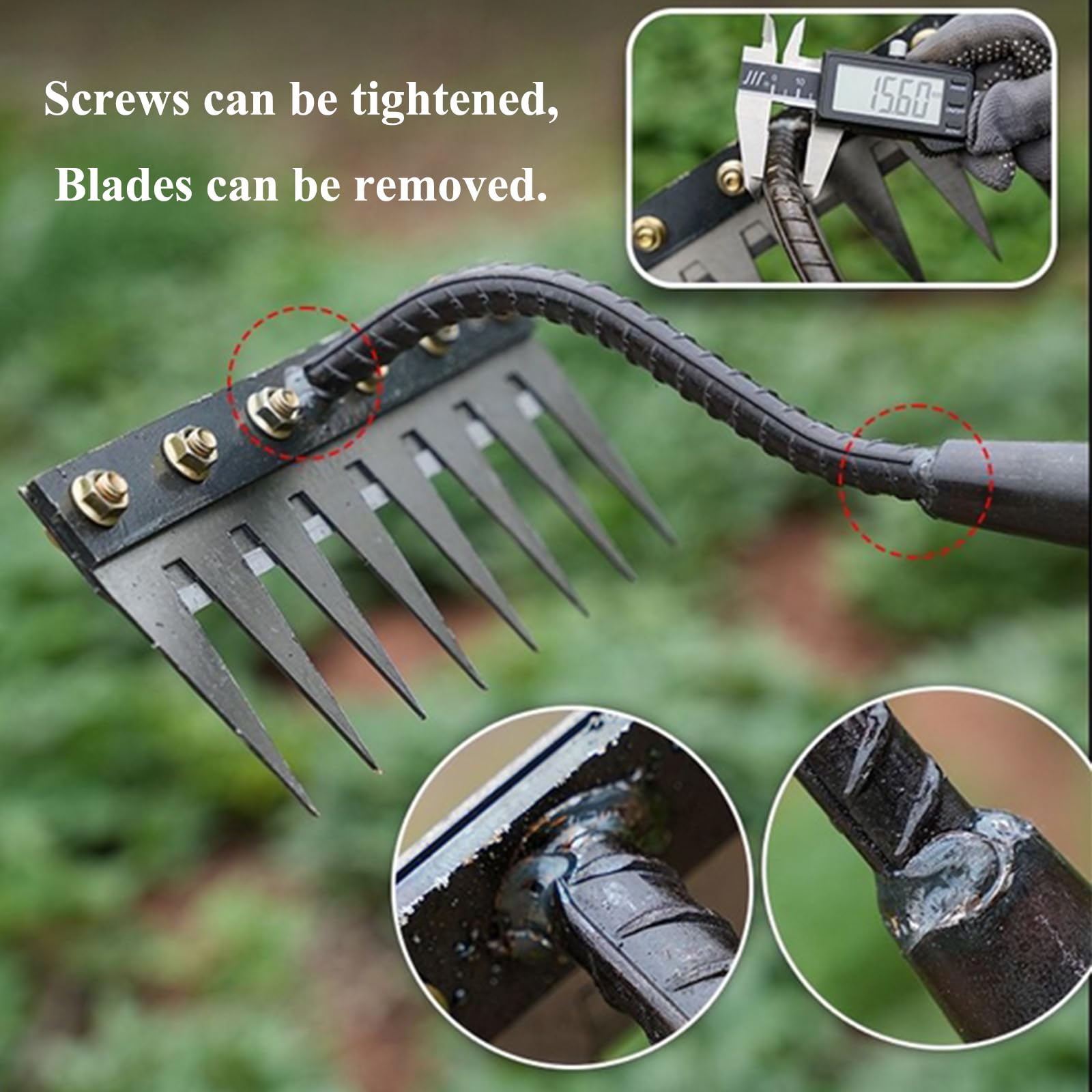 Estrattore di Erbacce 8 Denti Estirpatore Manuale Strumento per Diserbo da Giardino