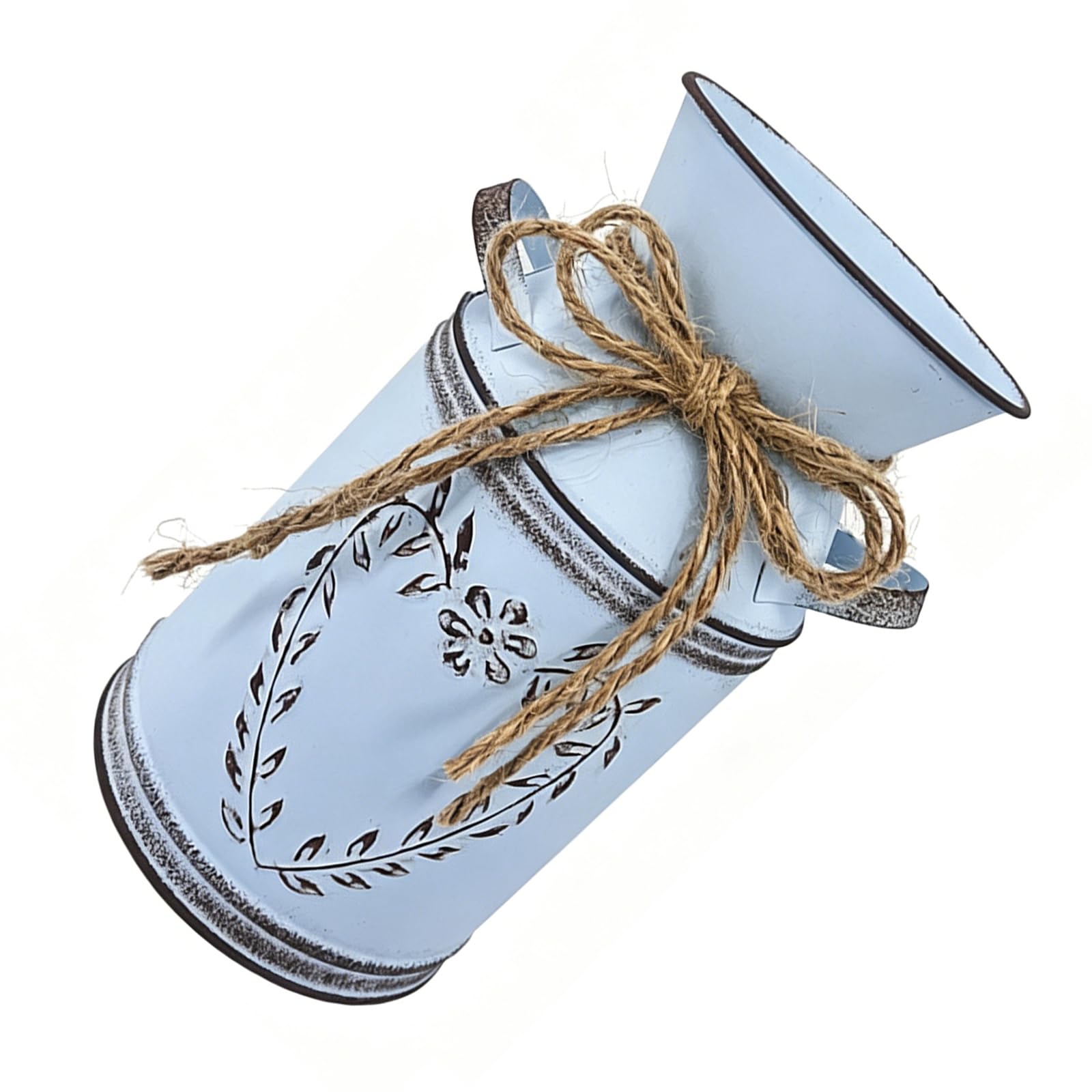 Elnwnnkc Iron Milk Can Planter for Balcony Storage Farmhouse Decor with Handle Antique Iron Flower Vases