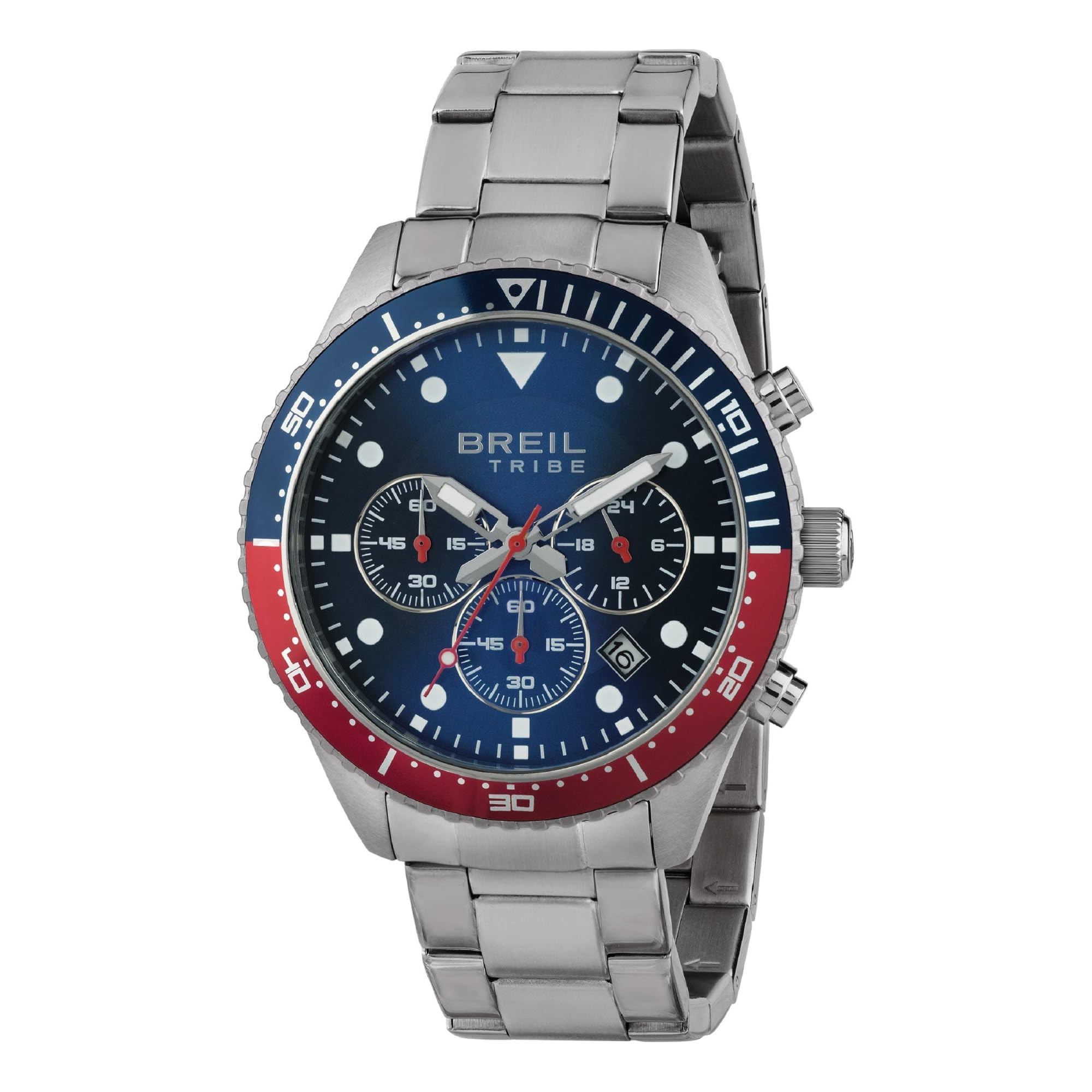 Breil Cronografo Uomo Caliber – Cassa In Acciaio 43mm, Quadrante Blu Con Pattern A Righe, Luminous, Bracciale In Acciaio Lucido E Satinato - 2