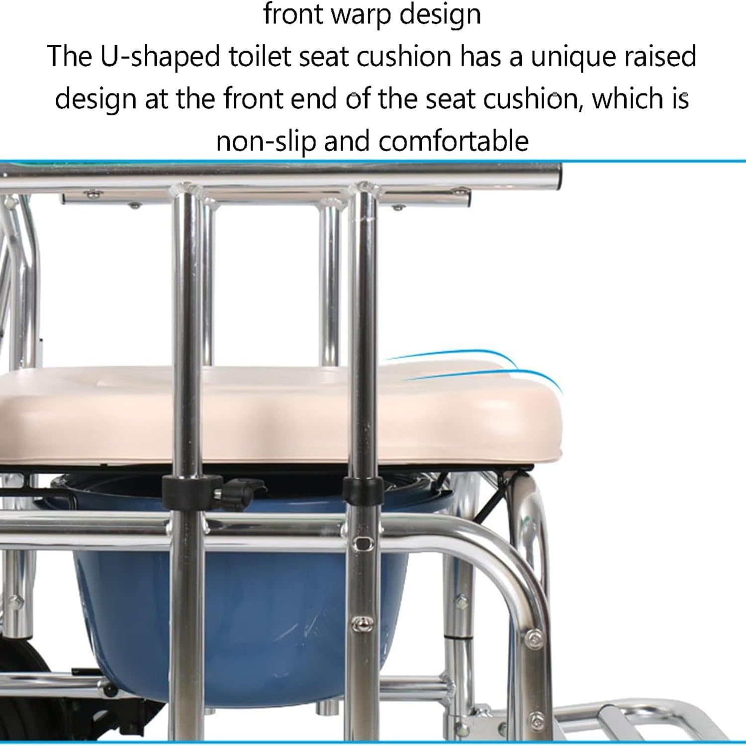 BLUEZY Cojín Universal De PU para Inodoro, Cojín De Inodoro Acolchado para Inodoros Junto A La Cama, Silla De Ruedas para Ducha, Cojín para Inodoro De Cama para Ancianos, Discapacitados B