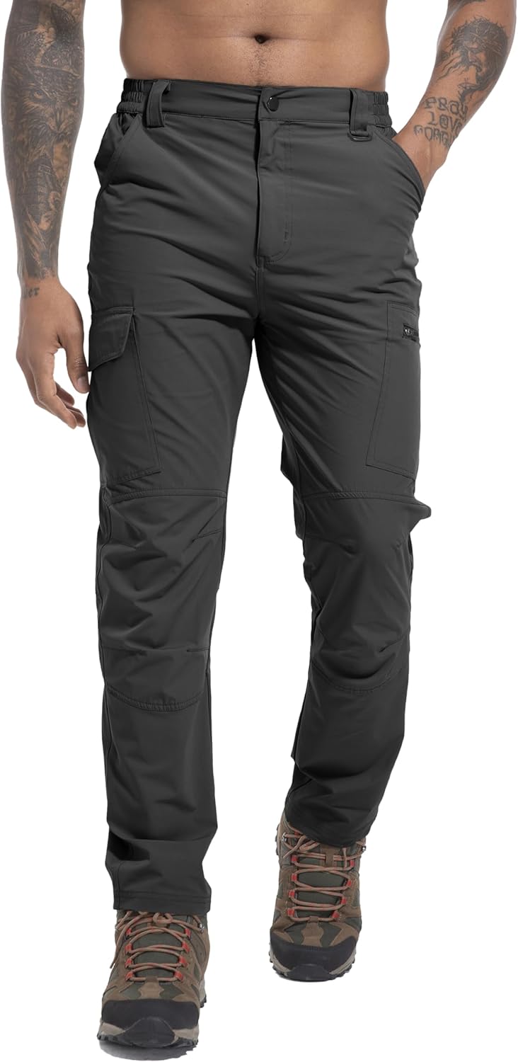 Men's Lightweight Hiking Pants Quick Dry Water Resistant Stretch Outdoor Travel Climbing Fishing Work Cargo Pants