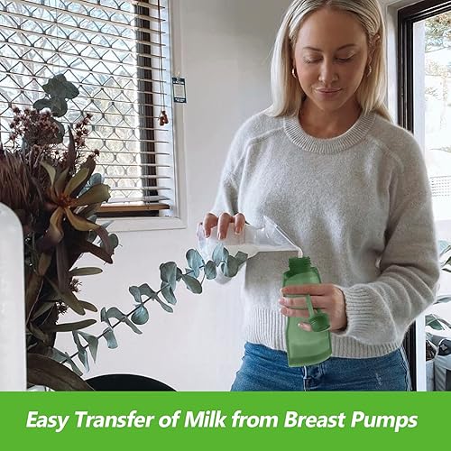 Miniatura 5 de haakaa Bolsa de almacenamiento de leche materna de silicona de 9 onzas, bolsa reutilizable para congelar leche materna para lactancia,