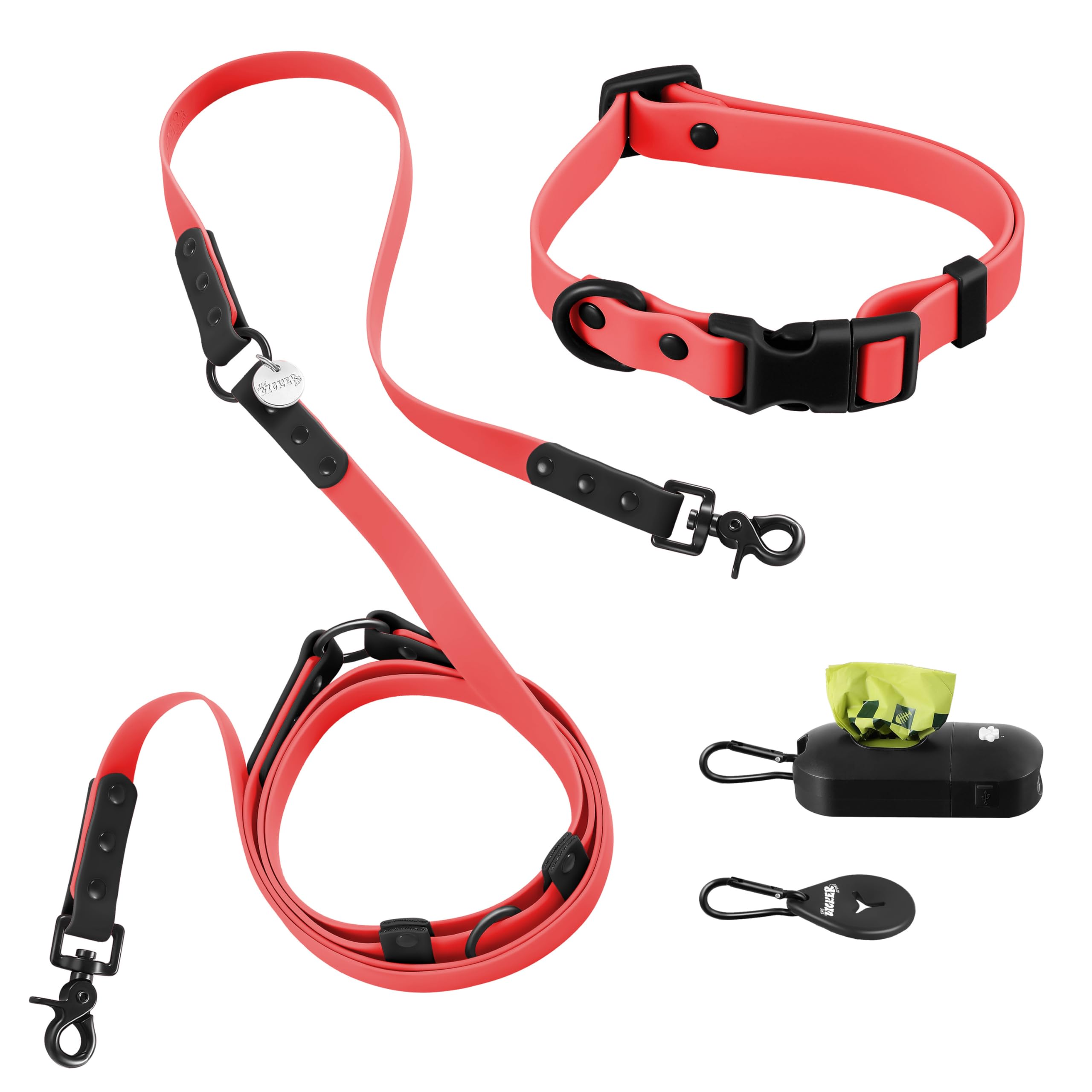 Laisse mains libres 6 en 1 étanche avec lampe LED pour petit chien Shirley Luna WLK1004M