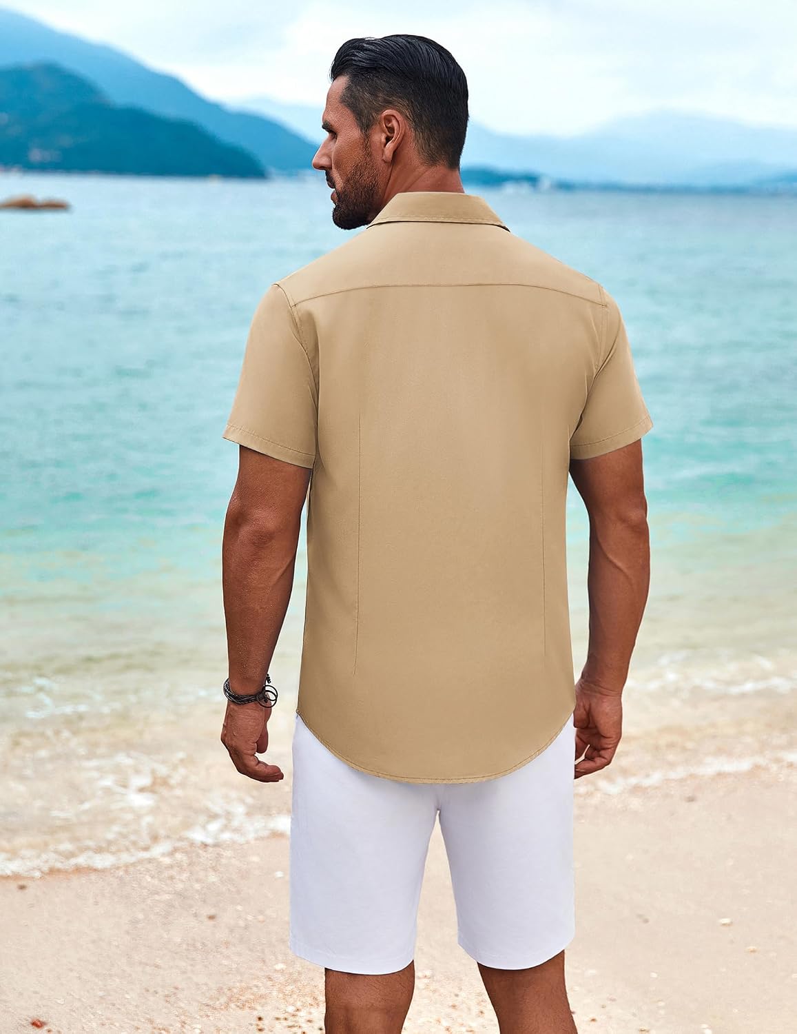  Mens Cuban Guayabera Shirt Short Sleeve Button Down Shirts Summer Beach Vacation Shirts thumbnail