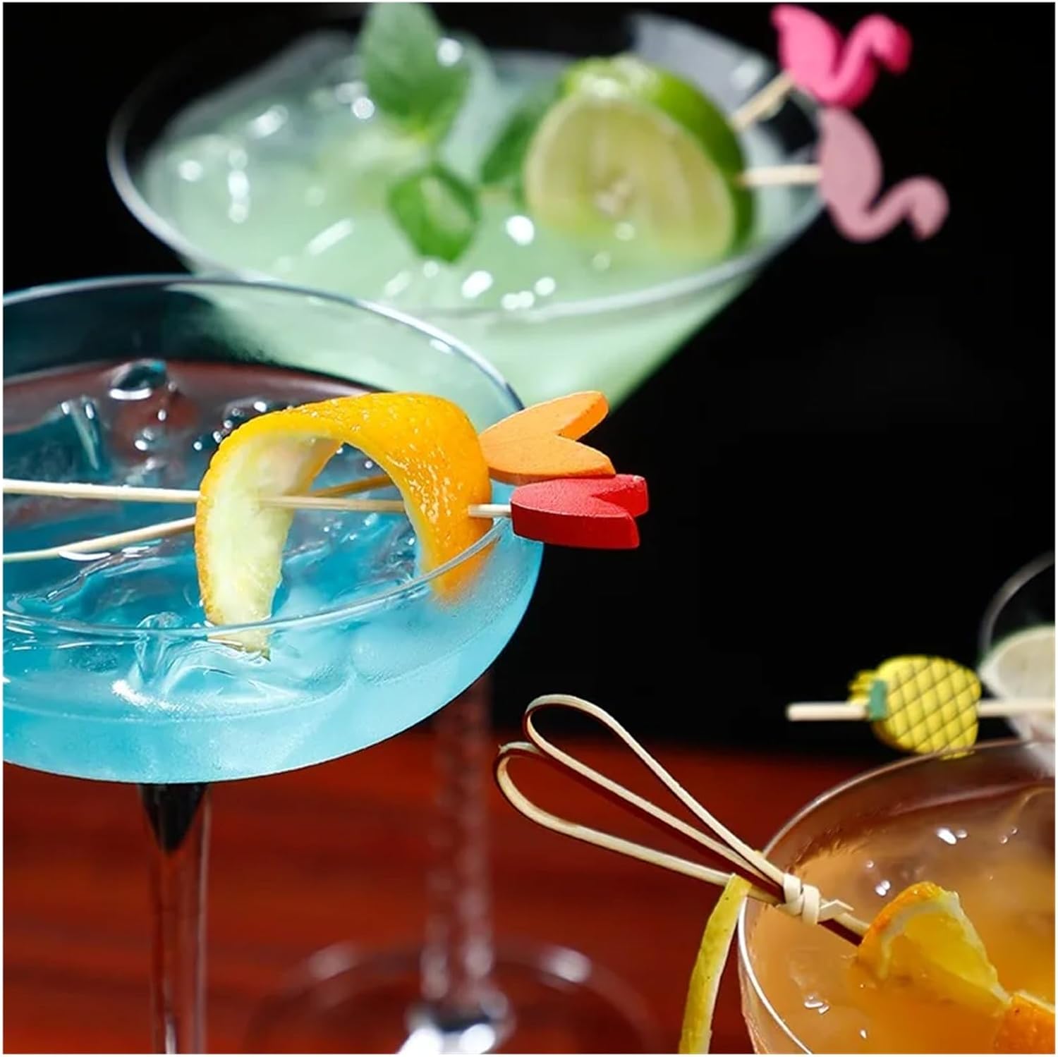 100Pcs Forks Toothpick Decoration Cocktail Picks Fruit Buffet For Party Decor(Mixed 100pcs)