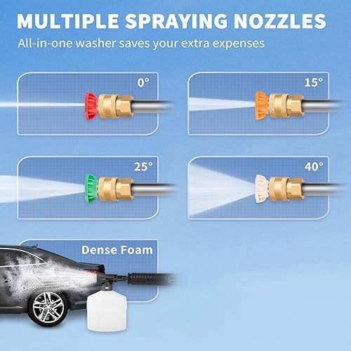 Miniatura 6 de VEVOR Lavadora a presión eléctrica, 2000 PSI, lavadora de potencia máxima de 1.65 GPM con manguera y carrete de 30 pies, 5 boquillas de conexión