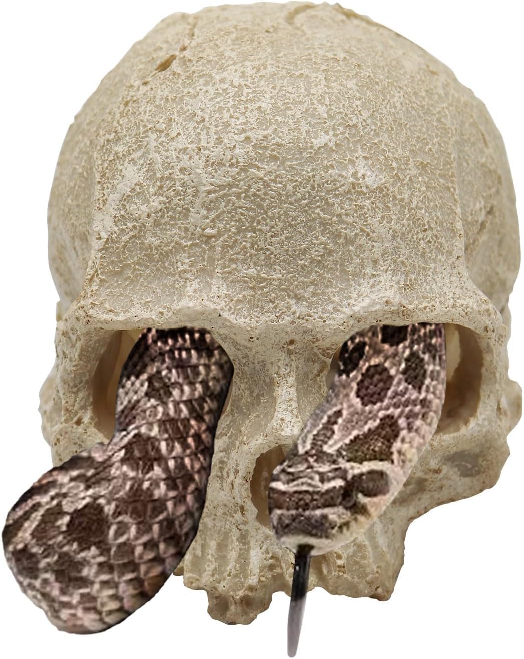 Dnoifne Snake Hideout - Reptile Aquarium Skull Decor, 12 × 9 × 9.5 cm