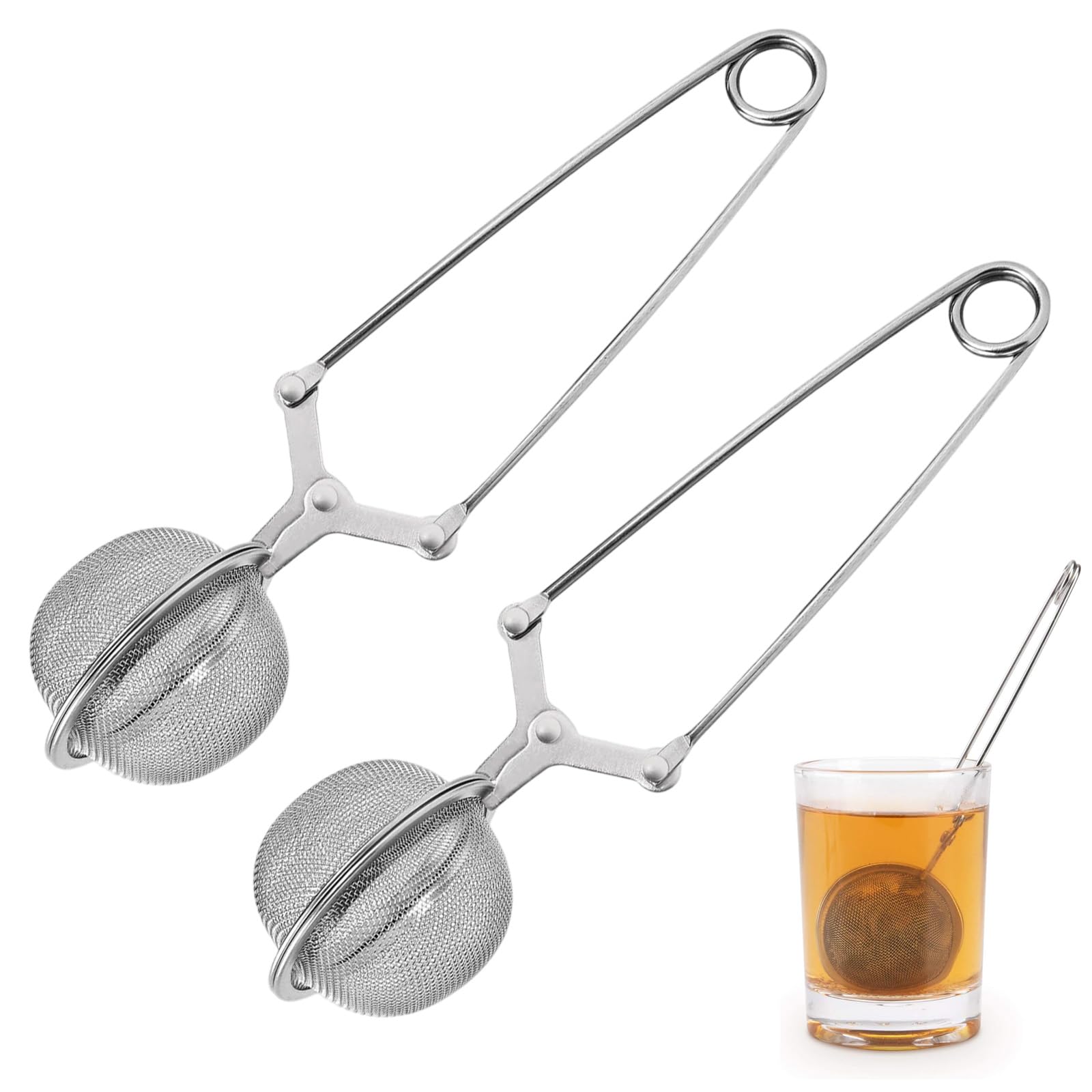 COM-FOUR® 2x Filtro per il tè, infusore per il tè a forma di sfera in