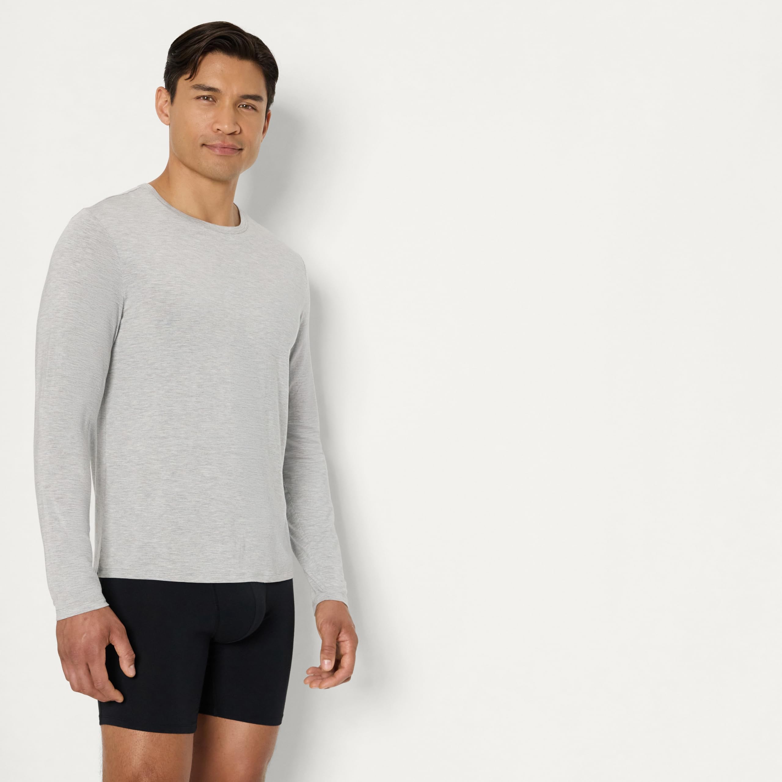 Amazon Essentials Uomo Maglietta Intima in Modal Super Morbido a Manica Lunga