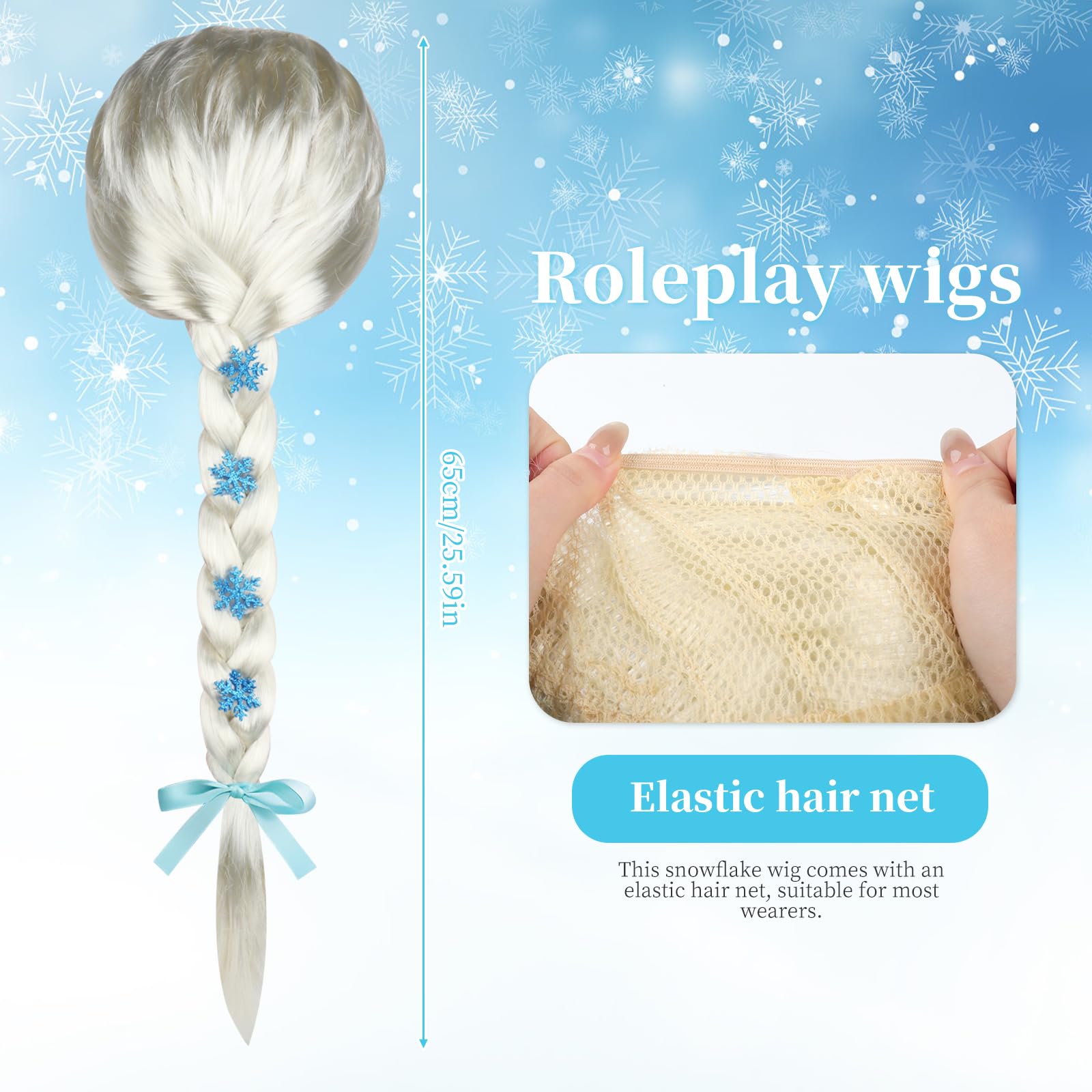 Parrucca Elsa, Principessa Parrucca Per Bambini, Parruccas Rapunzel Bambina, Principessa Parruccas Treccia Per Bambini e Adulti Cosplay per Halloween Carnevale