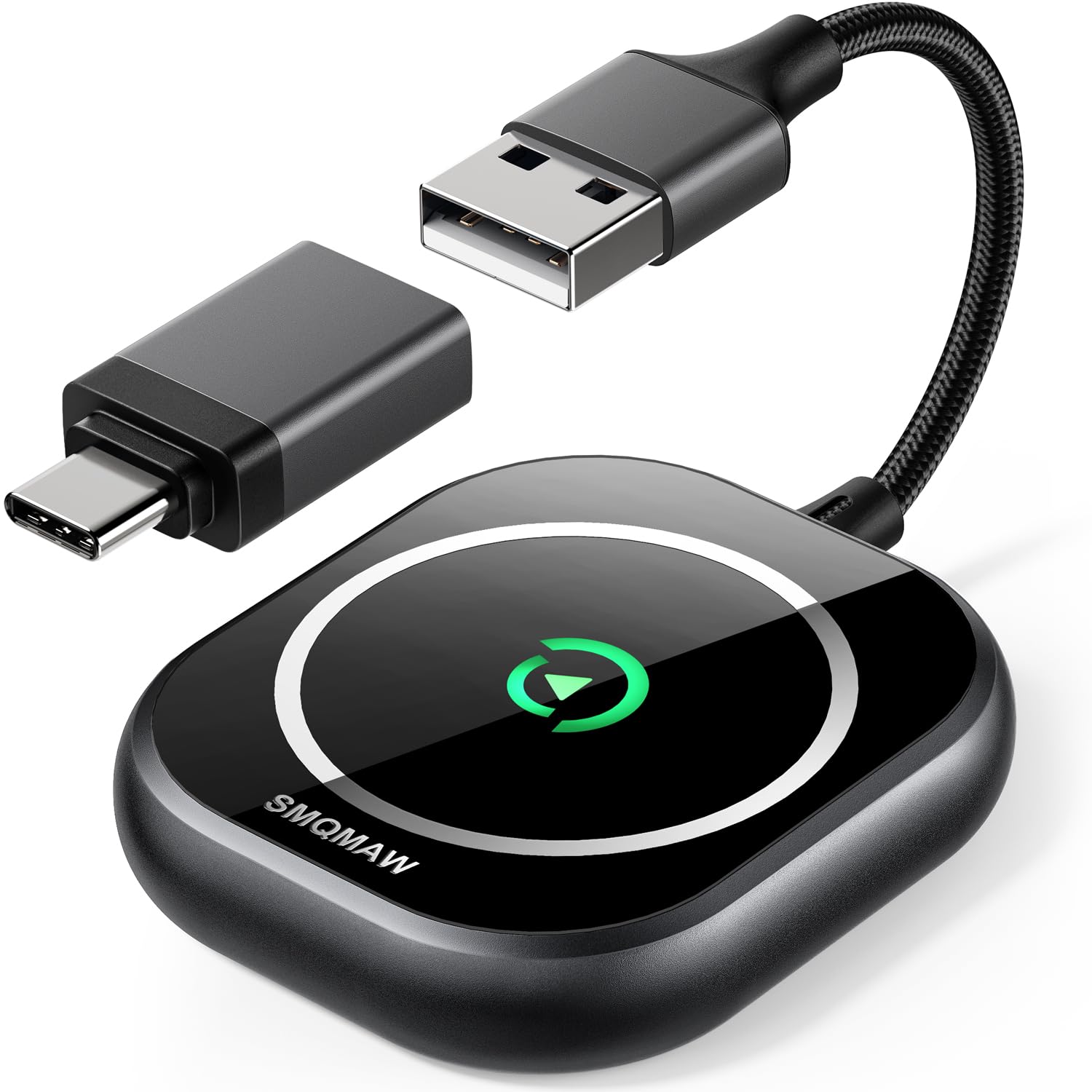 SMQMAW Wireless CarPlay Adapter, Converts Factory Wired CarPlay to Wireless CarPlay Dongle Plug & Play CarPlay Wireless Adapter for Cars from 2015 & for Apple iPhone iOS 10+ Black