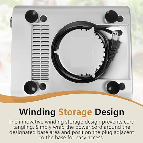 Miniatura 7 de COOKLEE Procesador de alimentos, 600 vatios, picadora eléctrica de alimentos de 6 funciones para picar, picar, cortar en cubitos, triturar, rebanar,