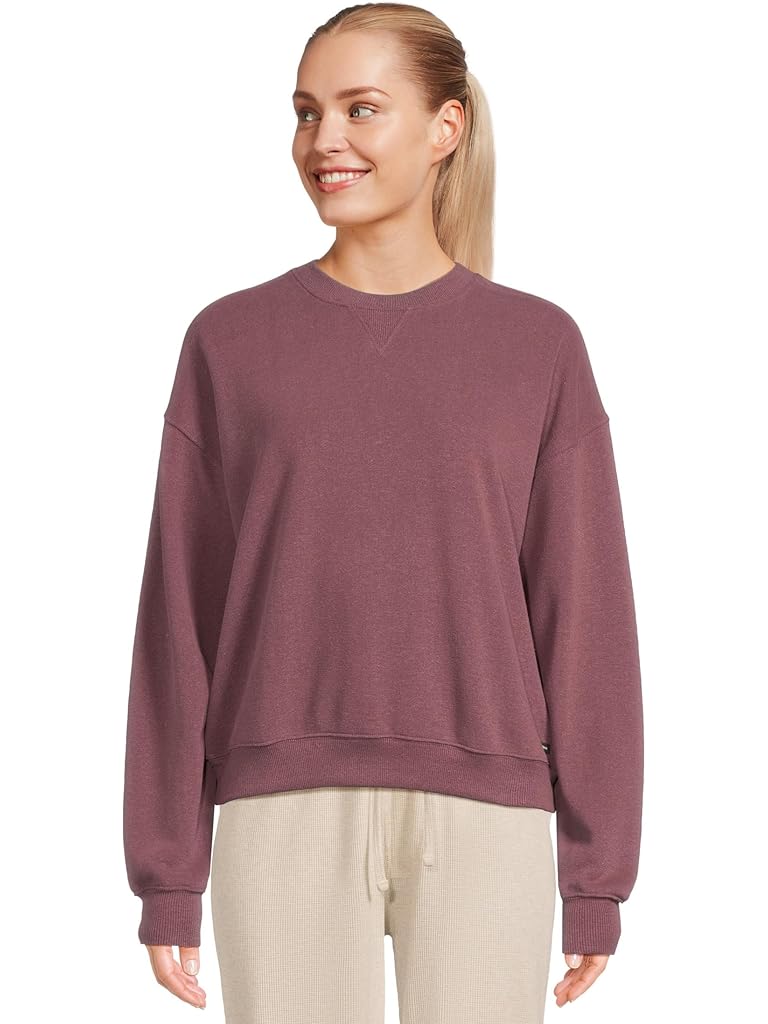 Burgundy Prana Cozy Up Crew Sweatshirt