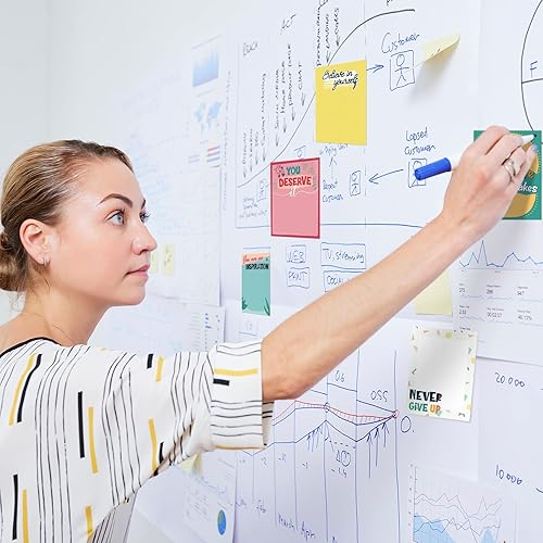 Vista 5 de 12 piezas de blocs de notas adhesivas motivadoras 3" x 4" Notas adhesivas para educadores inspiradoras, blocs de notas autoadhesivas divertidas