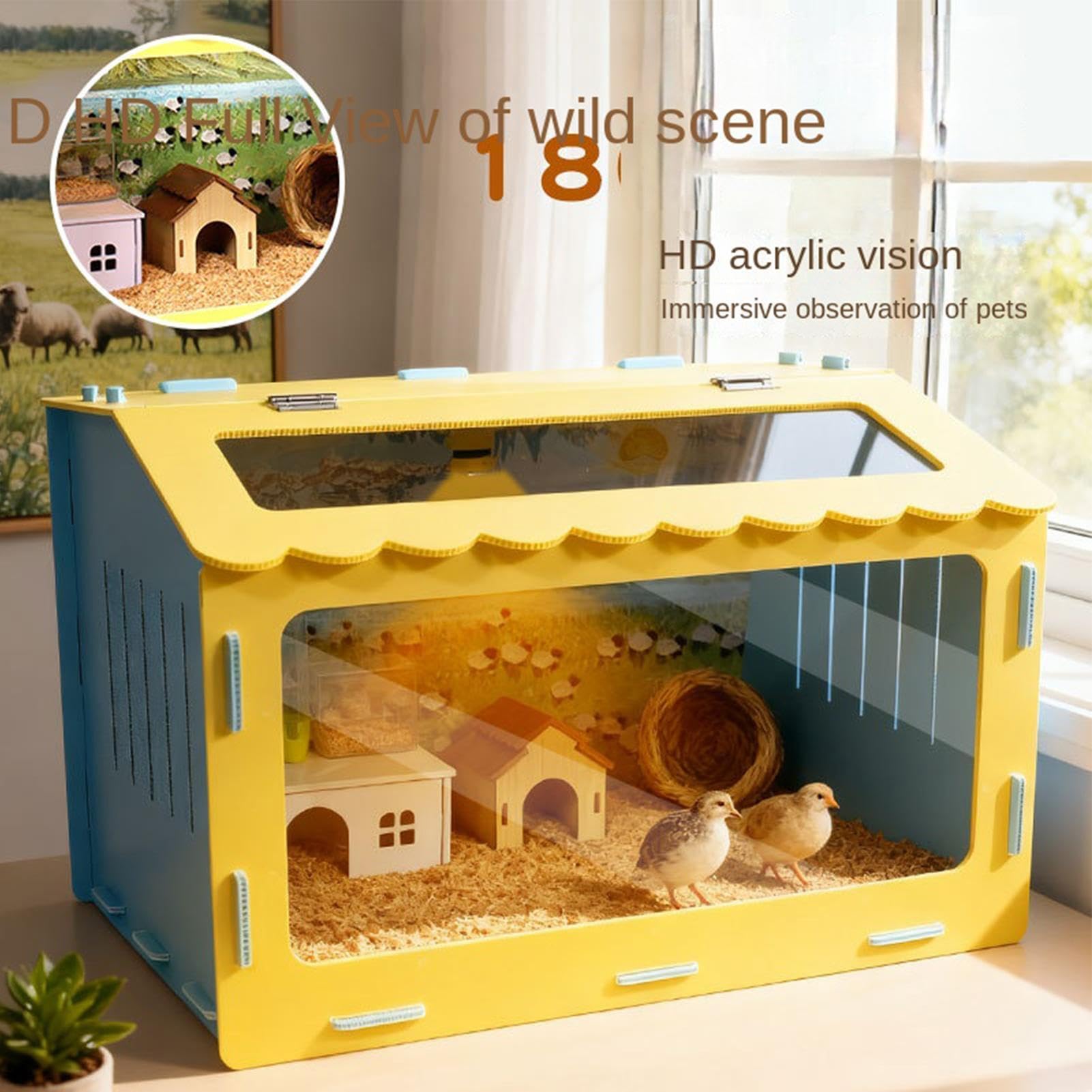 Criadora para Pollitos Ventana de Observación Transpirable | Kit Nacedora Para Codornices para Principiantes Adultos Aficionados Avícolas Espacio Pequeño Patio Granja Pequeña