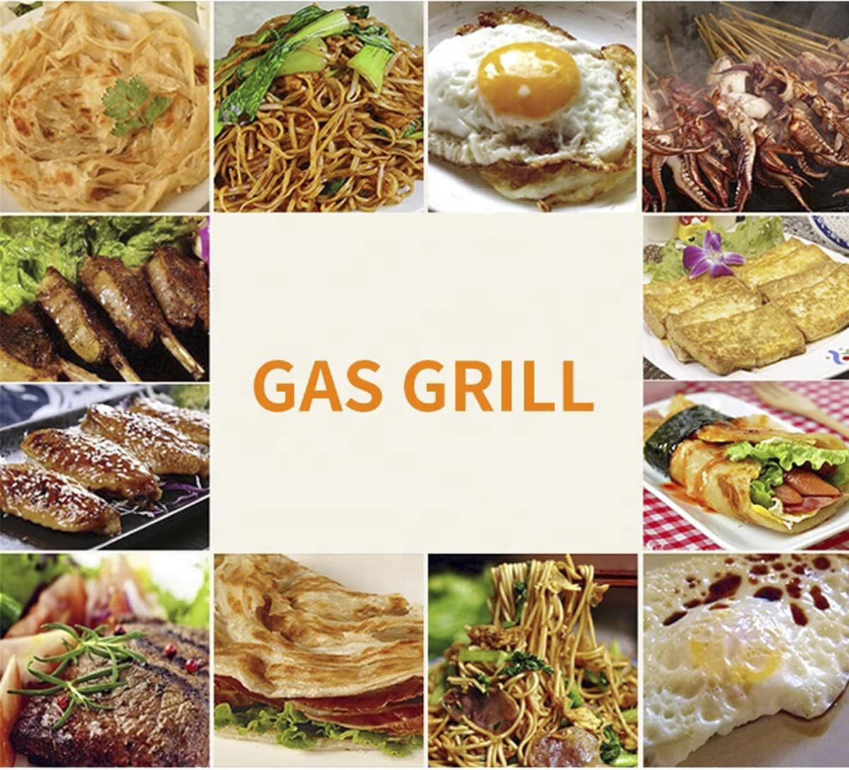 Commercial LPG Gas Griddle with Pressure relief valve Grill Griddle Tabletop Flat Top Countertop Restaurant Griddle Grill Teppanyaki Grill