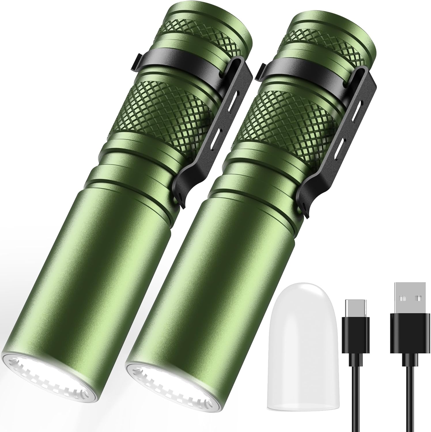 SIXRAY EDC LED Flashlight 500 Lumens Pocket Flashlight with Clip, Strobe Mode, Lampshade, Camping Flashlight Outdoor Portable Flash Light