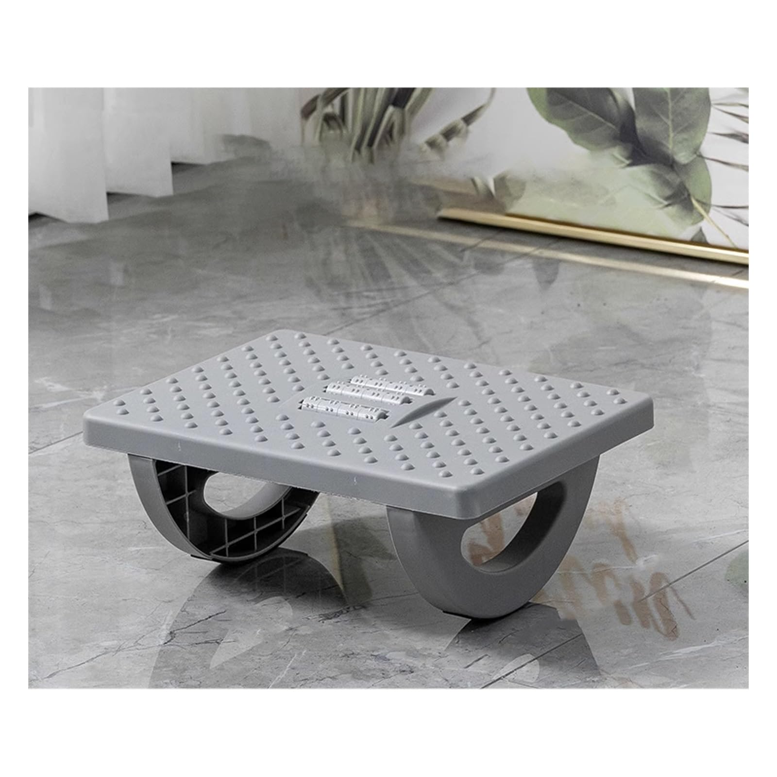 step stool, Strong Load-Bearing Capacity, Roller Massage, Non-Slip Foot Pad, Suitable for Multiple Scenarios(Gray)