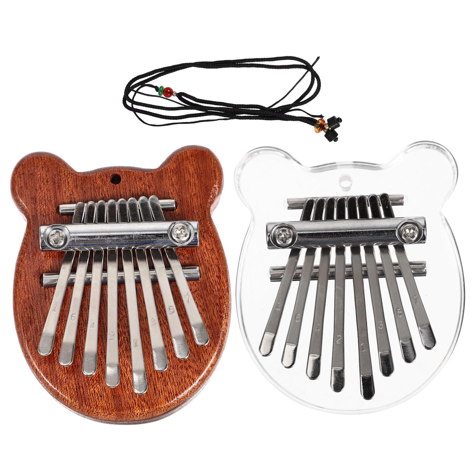 GALPADA 2pcs Cute Kalimba Thumb Pianos Note Mini Finger Piano Compact Cartoon Design Lightweight for and