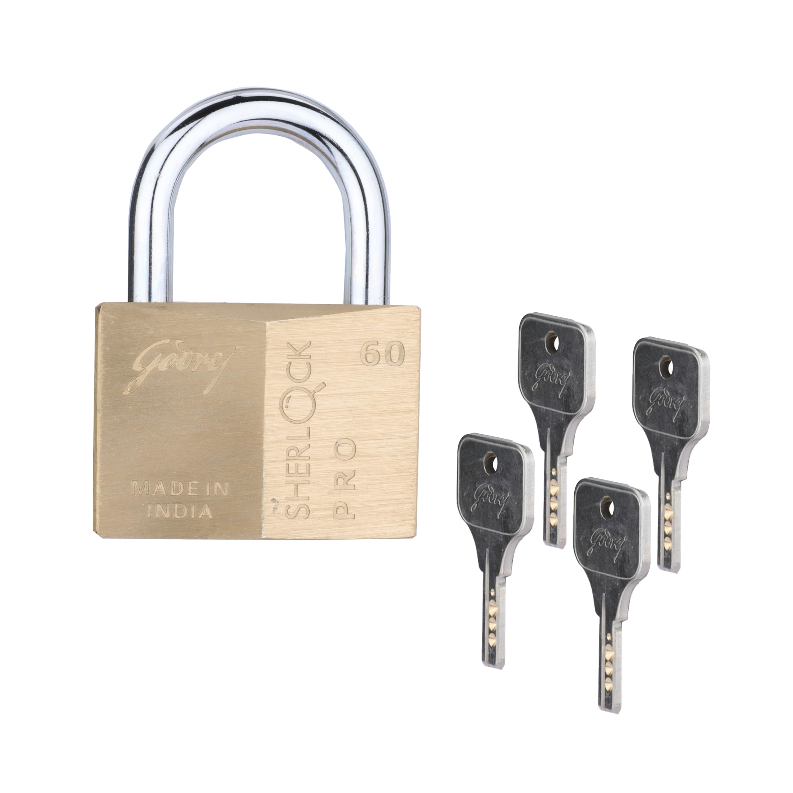Godrej Locks | Sherlock Pro (70mm) Padlock | with 3 Keys | Premium Solid Brass Lock | Self-Locking Shackle | Double Locking | Rust-Resistant | Suitable for Doors | 1 Years Warranty — Amazon image 9
