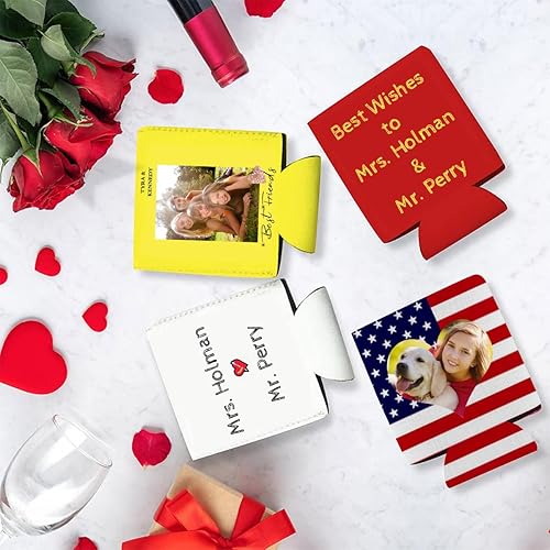 Vista 20 de Fundas personalizadas para latas de cerveza, enfriador de transferencia térmica con imagen personalizada, logotipo y texto personalizados, cubierta