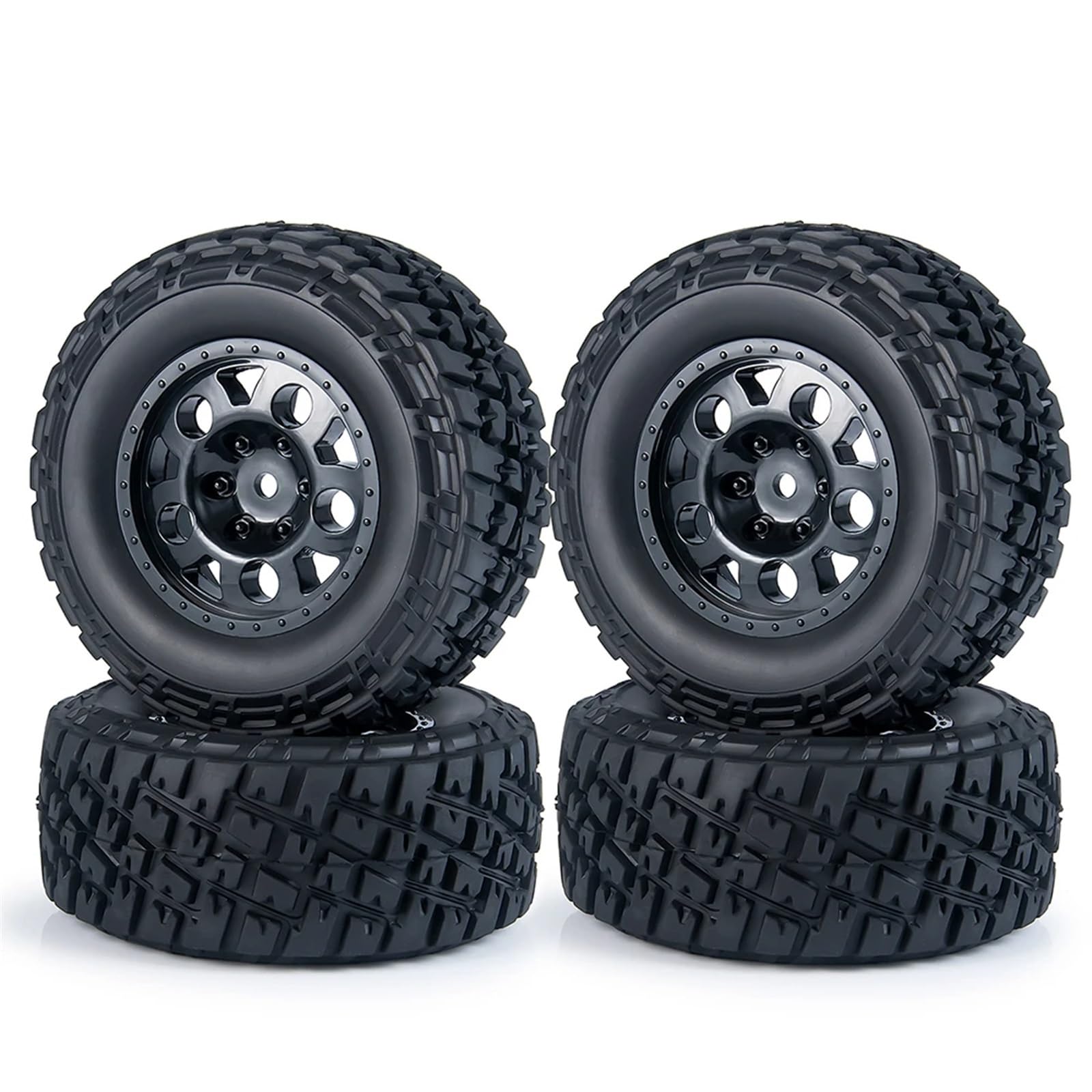 Compatible con Slash para VKAR 10SC RC, Piezas De Mejora De Coche, Llantas De Plástico con Neumáticos De Goma para Camión De Recorrido Corto 1/10 RC Neumáticos RC