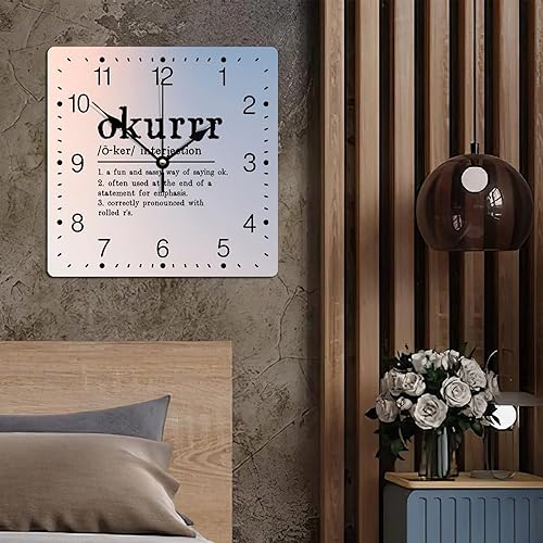 Miniatura 201 de Definición de recursos humanos Reloj de PVC con refranes inspiradores, números cuadrados, tipografía, impresión de poste de 12 pulgadas, silencioso