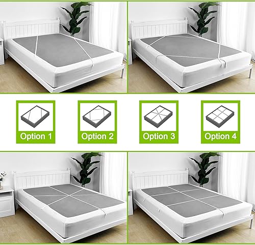 Miniatura 6 de Bedecor Funda de somier dividido de 4 a 9 pulgadas, tamaño King, color blanco con tela de jersey elástica, funda de marco de cama envolvente