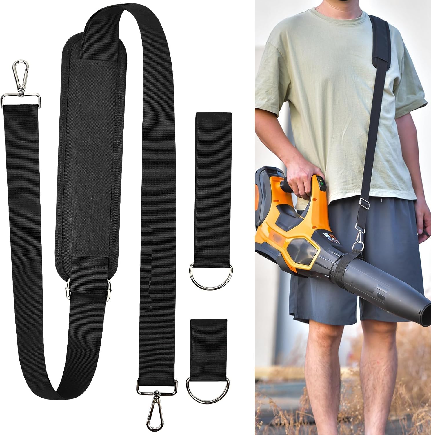 Lawn Tool & VR Headset Accessory Bundle: Universal Support Strap for EGO/DEWALT Blowers & Storage Bag Compatible with Meta Quest 3/3S/2