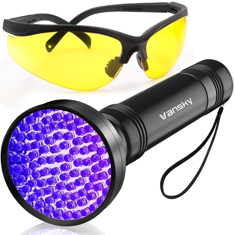Vansky Detector de Vazamentos para Ar-Condicionado Automotivo com 100 LEDs UV e Óculos de Proteção