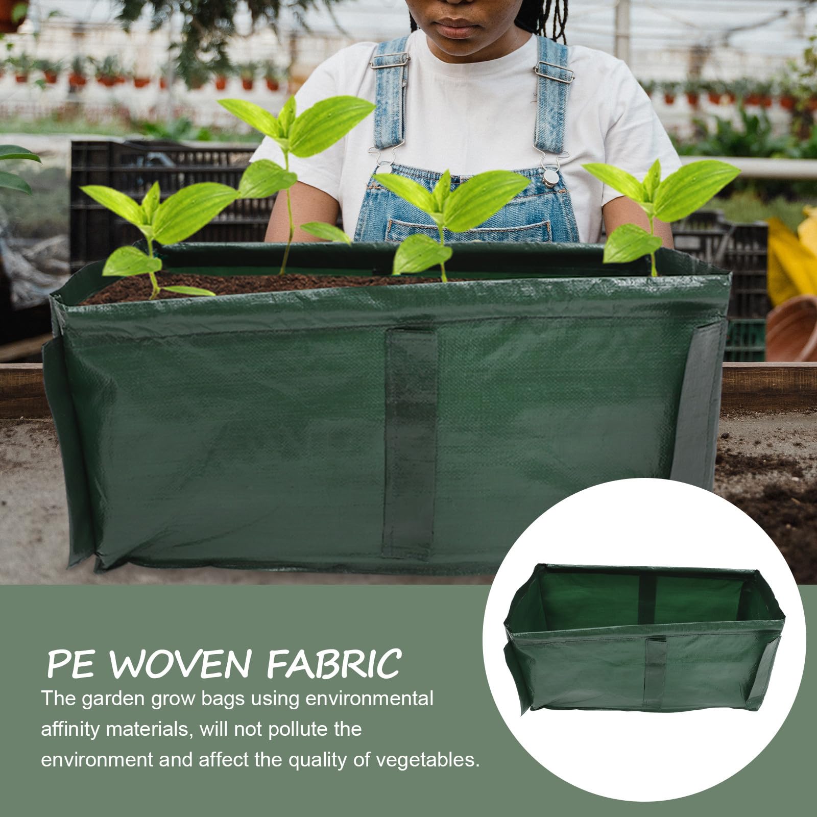 Garneck 2 Stück Atmungsaktive Gemüsepflanzbeutel aus Pe Gewebe Rechteckig 60x30x25cm Wärmeisolierend für Garten Robust und Wiederverwendbar