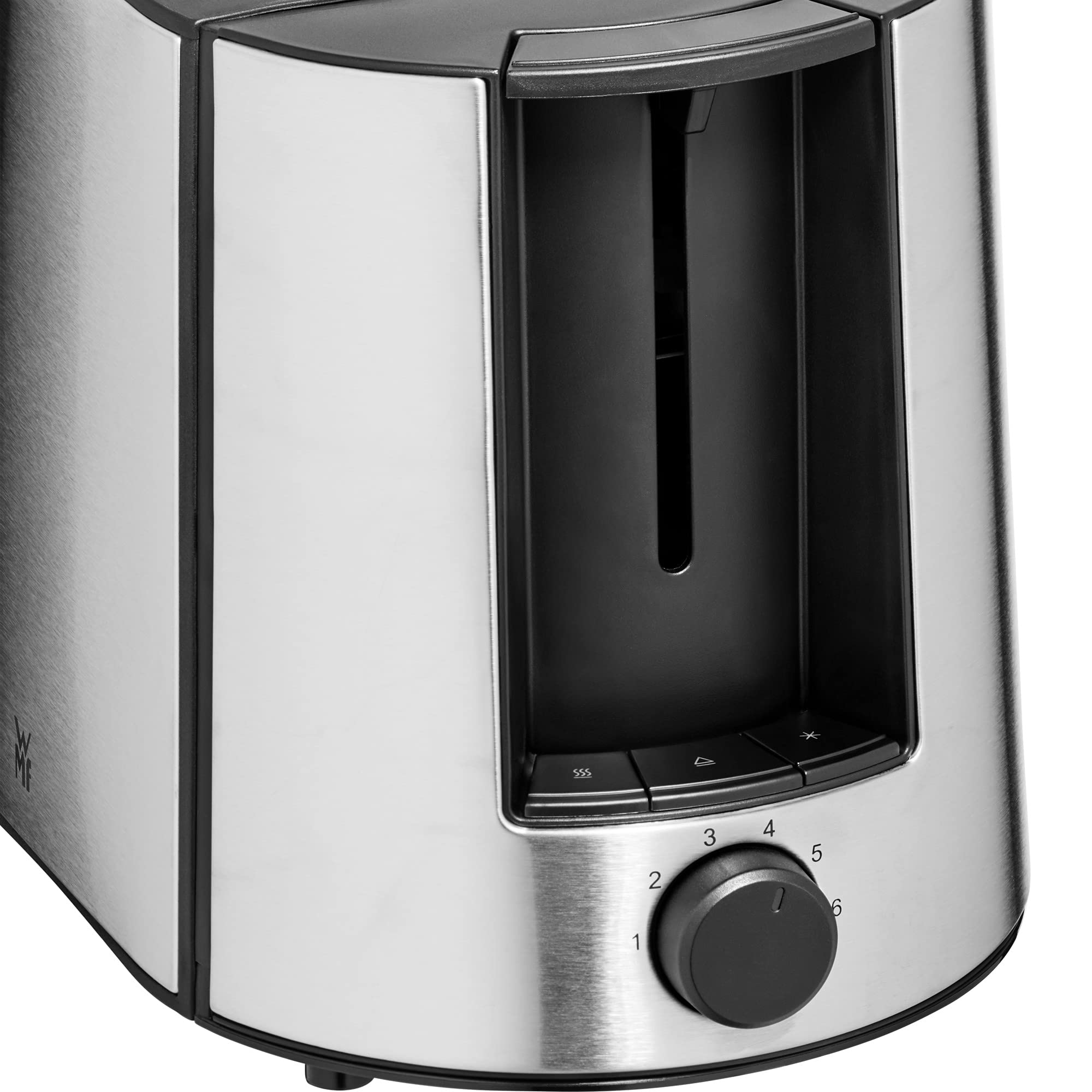 WMF Bueno Pro Tostapane a 2 fette, doppia fessura in acciaio inox con inserto per panini, 2 fette, 6 livelli di doratura, 870 W, acciaio inox opaco