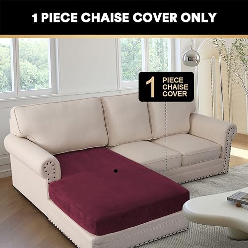 Vista 110 de PrinceDeco Fundas para sofá modular, 4 piezas, fundas de sofá para sofá seccional, fundas de terciopelo separadas para sofá seccional, en forma de L