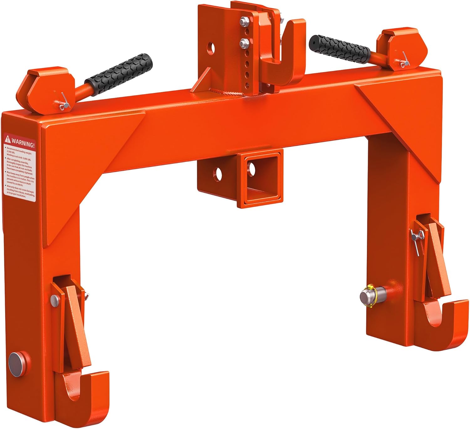 YITAMOTOR 3 Point Quick Hitch, 3000lbs 3-Pt Trailer Hitch Attachments with 2" Receiver Adaptation to Category 1 Tractor with 5 Level Adjustable Bolt