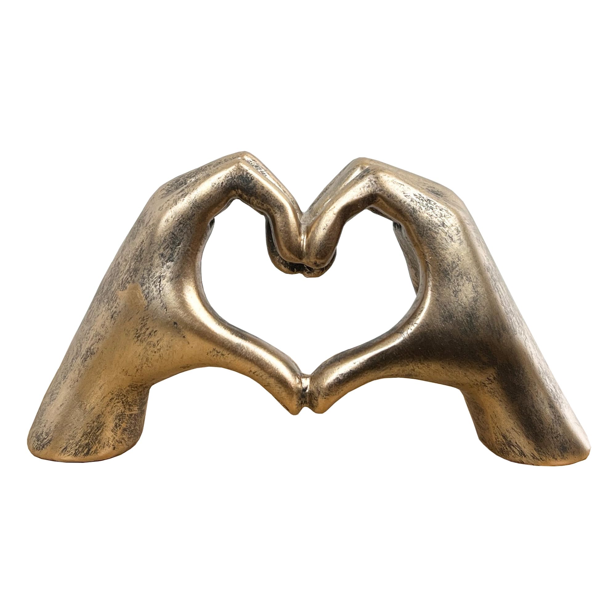 Alfie Francis 24.5cm (L) x 13cm (H) Bronze Coloured Love Heart Hands Gesture Modern Ornament for Living Room