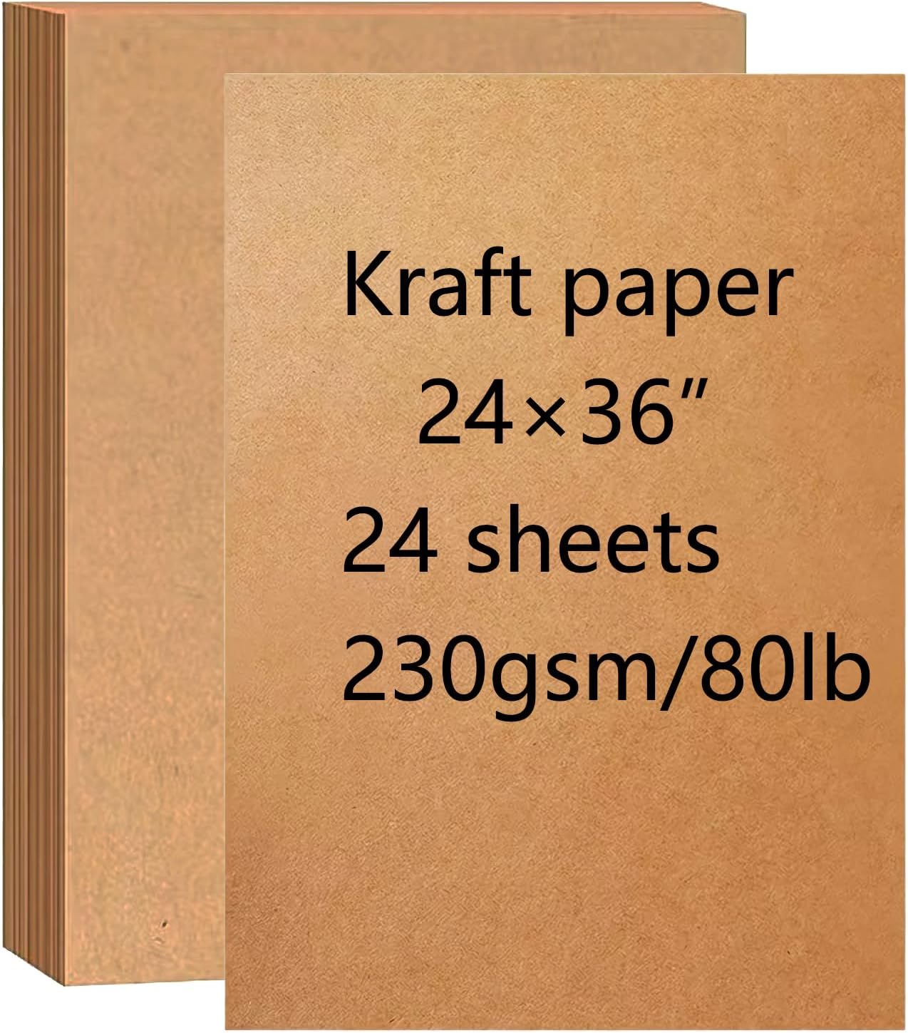Kraft Paper Sheets 24×36” Brown Craft Paper 24Pcs Cardstock 230GSM/80LB for Painting, DIY Projects, Heavy-duty Packaging