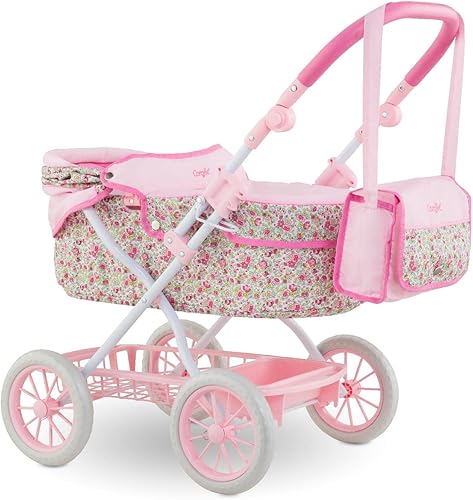 Miniatura 8 de Corolle Cochecito de muñeca de bebé para niñas, cochecito de bebé plegable de juguete para muñecas con diseño de carro, cochecito rosa