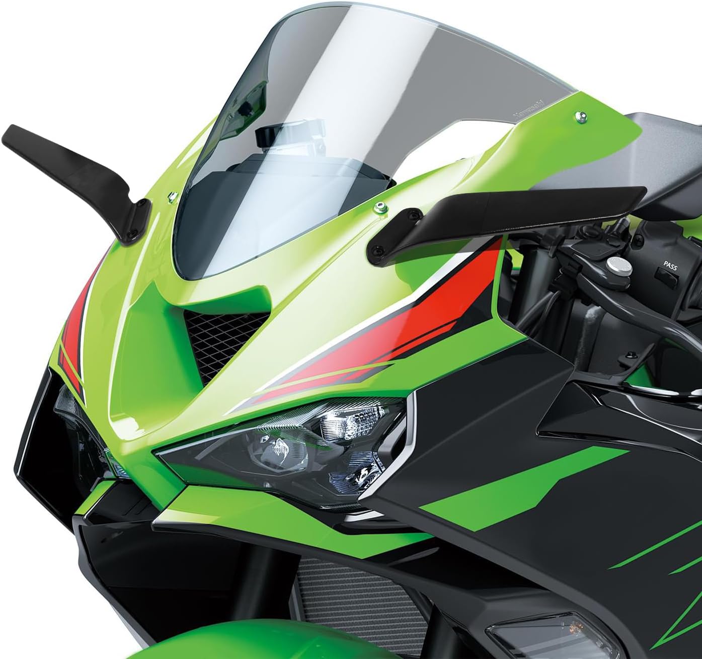 For ZX6R CNC Motorcycle Rearview Mirrors 360° Rotatable Stealth Wind Wing Side Mirrors For Ninja 636 ZX-6R 2019-2020 / Ninja650/400 18-22 / ZX-10R 19-20 Modified Rearview Side Mirror