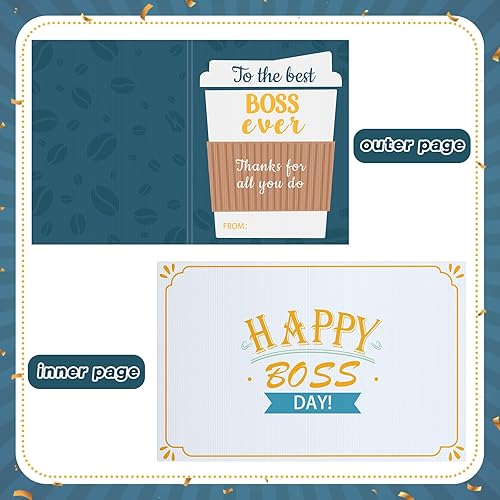 Miniatura 3 de Cholemy Tarjetas de agradecimiento con sobres de invitación, divertida tarjeta de cumpleaños de jefe con sobres blancos, tarjeta de felicitación del