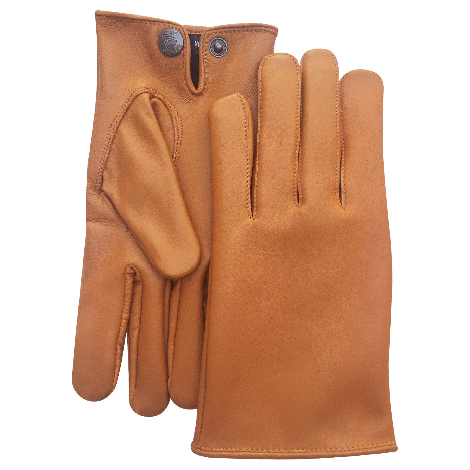 New Prime Stylish Slim fit Driving Dressing Fashion Gloves Lambskin 084 (Tan, L)