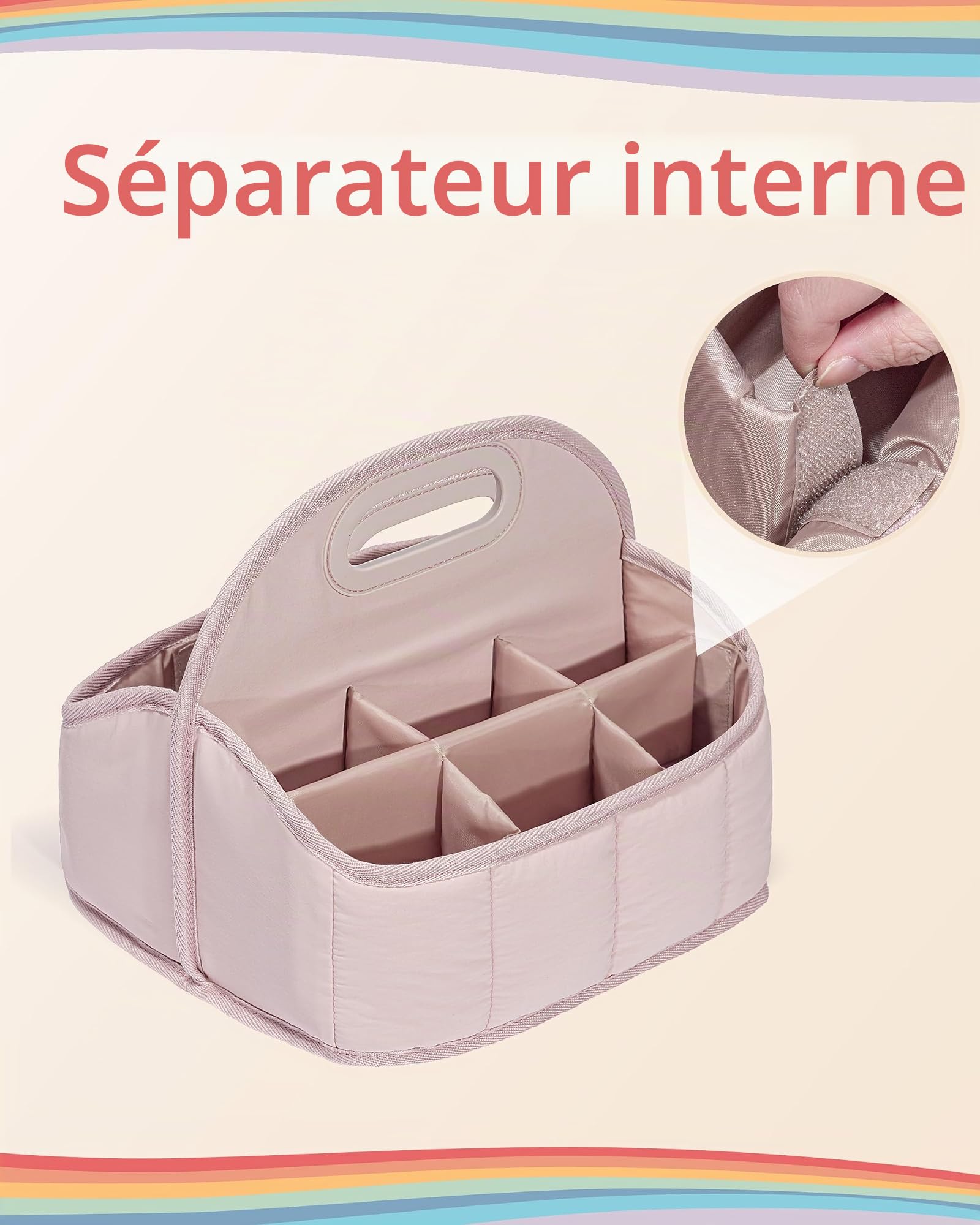 Rexmica Grand Organiseur pour 210 à 400 Marqueurs, Étui de Rangement pour Adultes, Sac de Rangement pour Feutre à Alcool, Cosmétiques, Couture et Matériel de Loisirs Créatifs, Rose (Sac Uniquement)