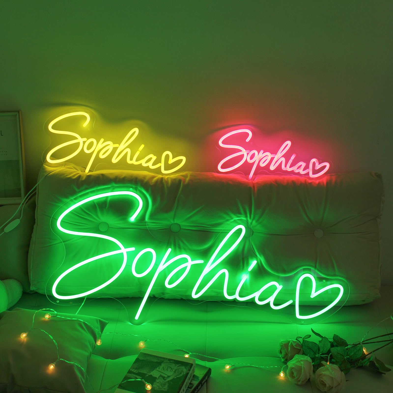 Personalised Neon Sign Lights Name Lights for Wall Decor Custom LED Neon Decorations Weddings Birthdays Bar Parties Restaurants Christmas