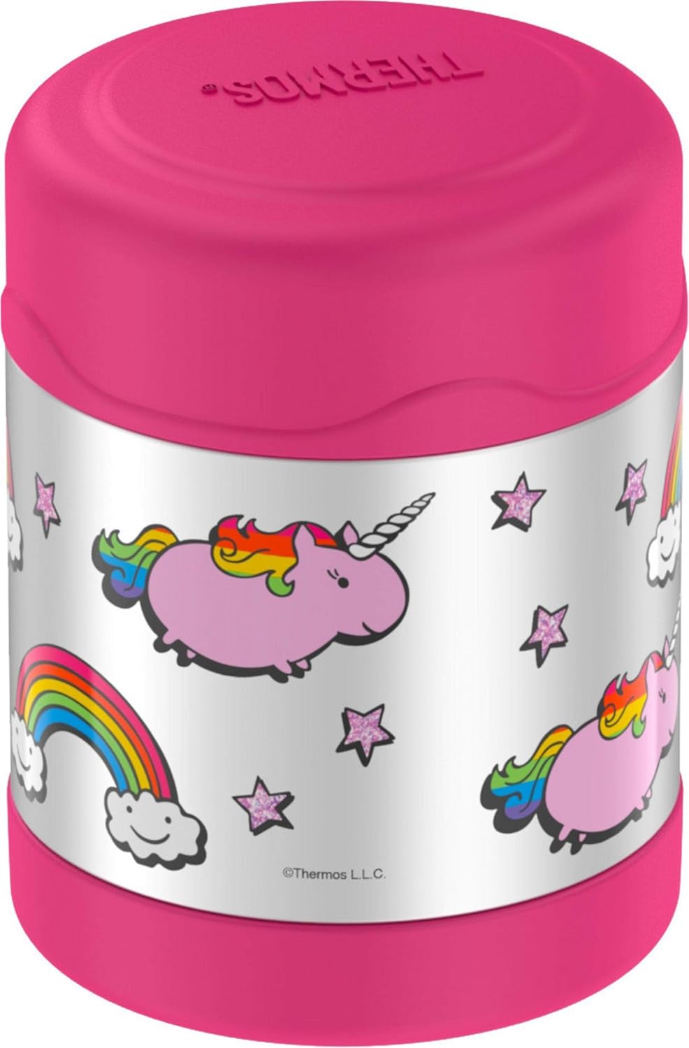 THERMOS FUNTAINER 10 Ounce Stainless Steel Vacuum Insulated Kids Food Jar, Unicorn