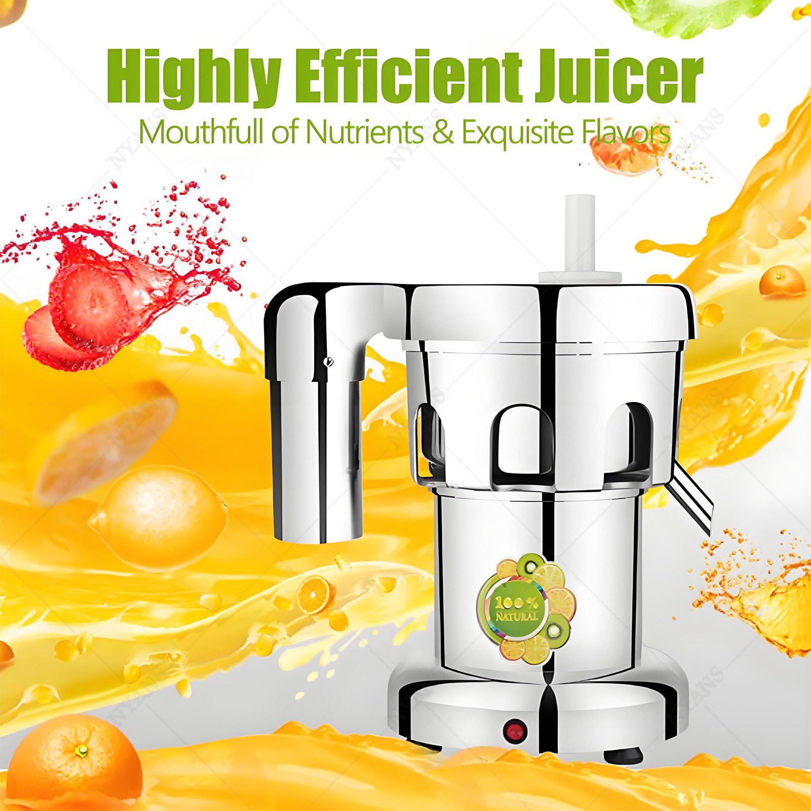Extractor de jugo comercial con fundición de aluminio y diseño centrífugo de acero inoxidable para frutas y verduras, grado industrial