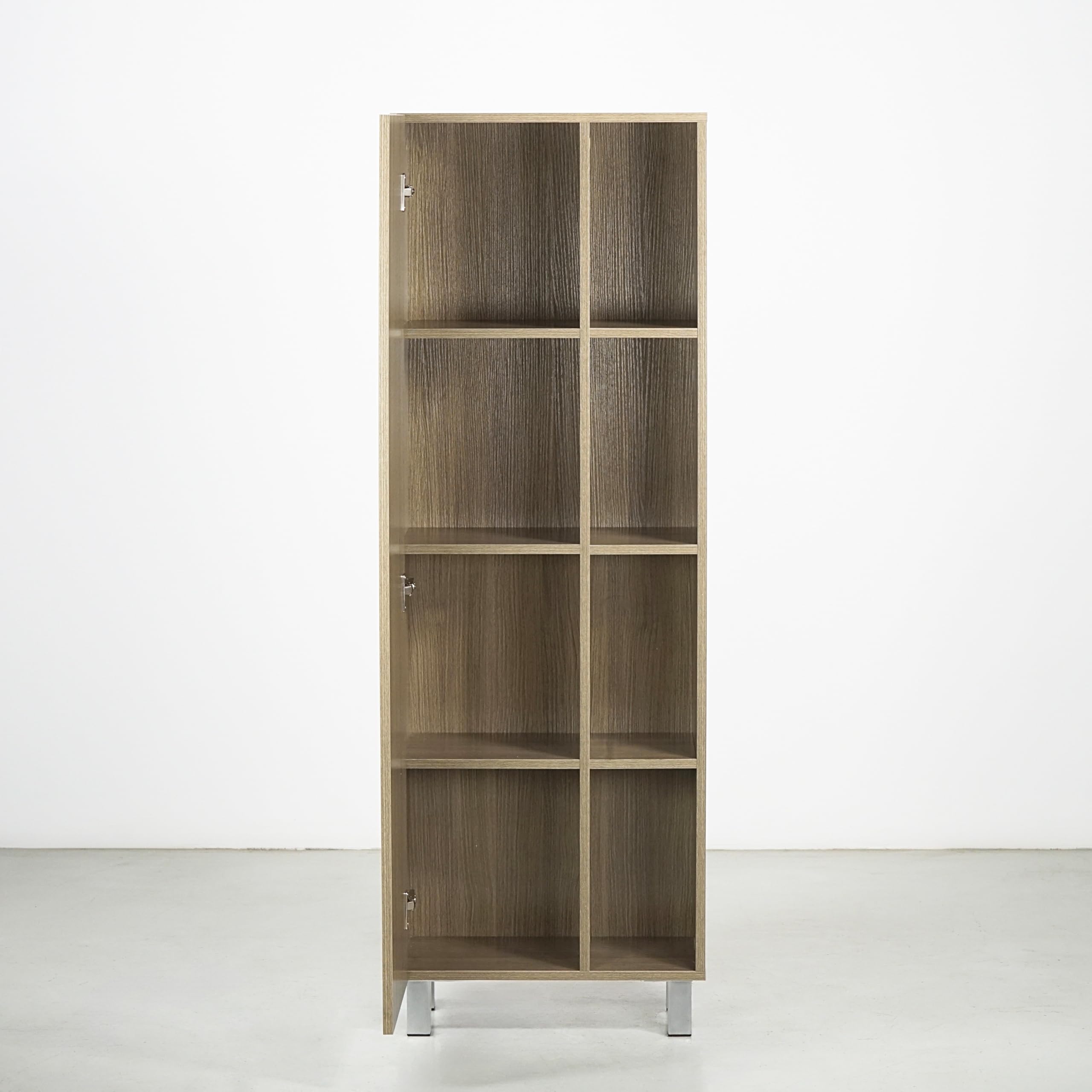 Brigros WeHome - Mobile Colonna 50x140x24 cm, 1 Anta e 4 Vani in Legno, Mobiletto da Assemblare- Bagno