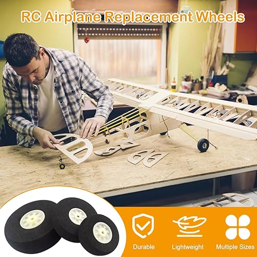 Miniatura 3 de MroMax - Ruedas de repuesto de espuma para modelo RC (diámetro de 0.984in, 4 unidades), color blanco y negro